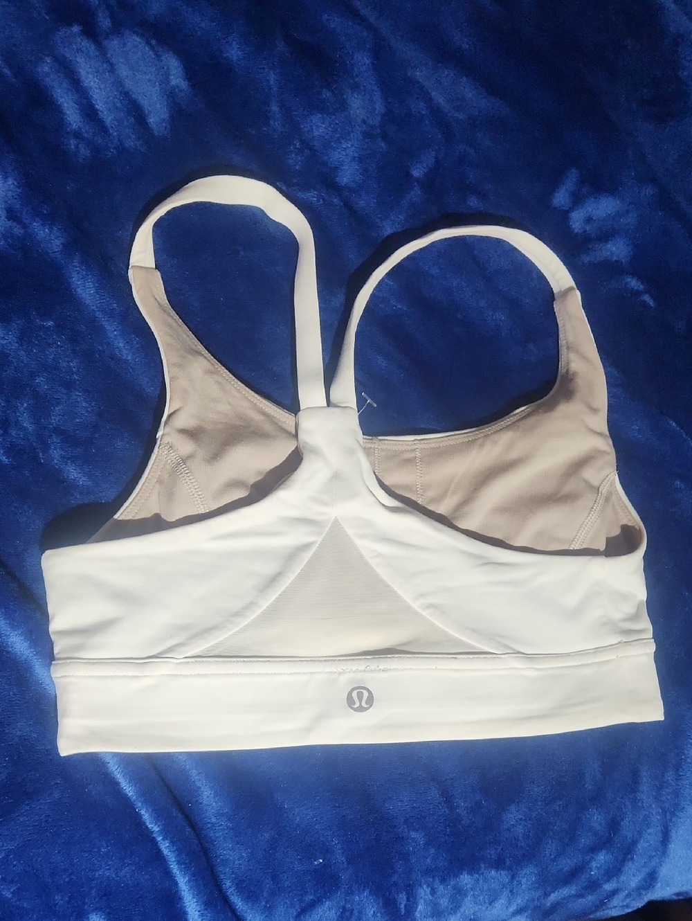 lululemon athletica White Sports Bra with Nude Lining sz 4
